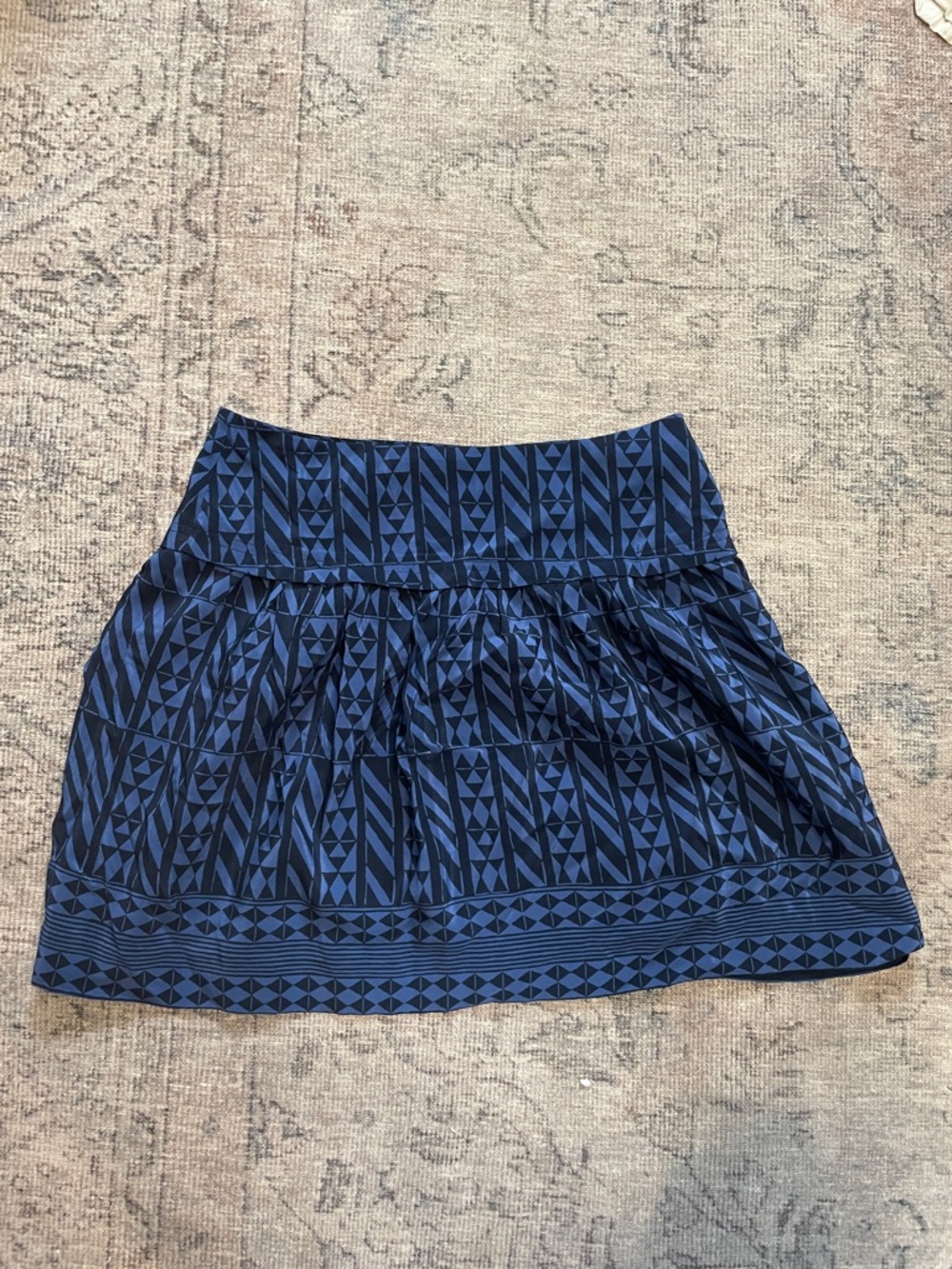 Madewell Navy and Black Geometric Circle Skirt